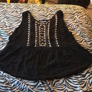 black embroidery tank top